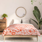 Abstract Ink Blot Strata Pattern in Persimmon Orange Comforter Gallery Image 3