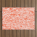 Abstract Ink Blot Strata Pattern in Persimmon Orange Outdoor Rug Gallery Image 1