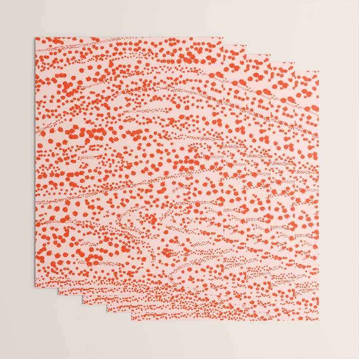 Abstract Ink Blot Strata Pattern in Persimmon Orange Wrapping Paper Gallery Image 3