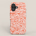 Abstract Ink Blot Strata Pattern in Persimmon Orange iPhone Case Gallery Image 1