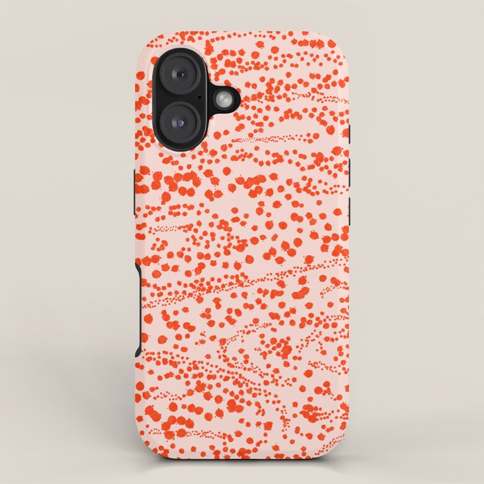 Abstract Ink Blot Strata Pattern in Persimmon Orange iPhone Case Gallery Image 1