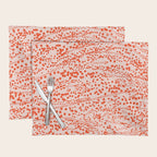 Abstract Ink Blot Strata Pattern in Persimmon Orange Placemat Gallery Image 1