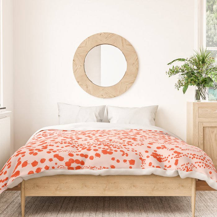 Abstract Ink Blot Strata Pattern in Persimmon Orange Duvet Cover Gallery Image 3