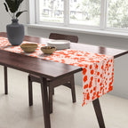 Abstract Ink Blot Strata Pattern in Persimmon Orange Table Runner Gallery Image 2