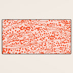 Abstract Ink Blot Strata Pattern in Persimmon Orange Desk Mat Gallery Image 3