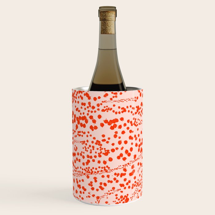 Abstract Ink Blot Strata Pattern in Persimmon Orange Wine Chiller Gallery Image 1