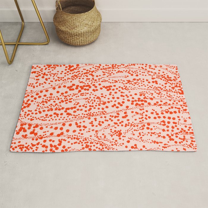 Abstract Ink Blot Strata Pattern in Persimmon Orange Rug Gallery Image 1