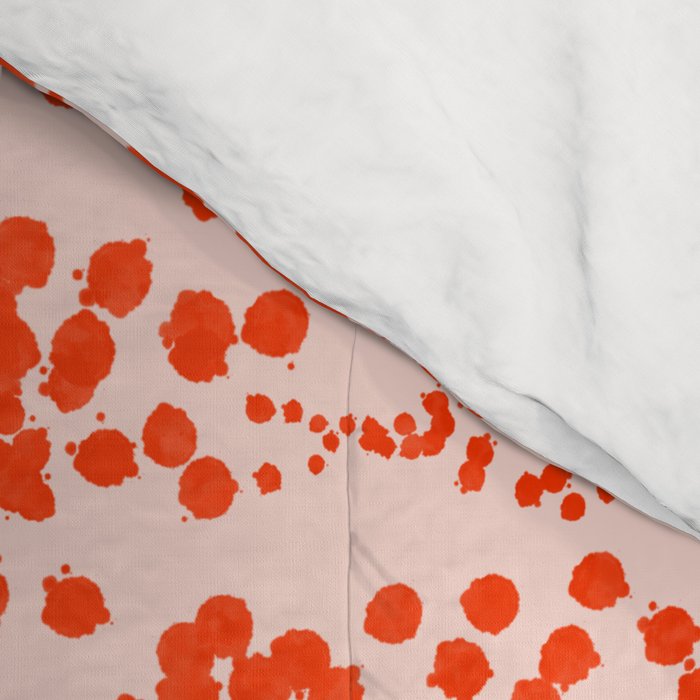 Abstract Ink Blot Strata Pattern in Persimmon Orange Comforter Gallery Image 4