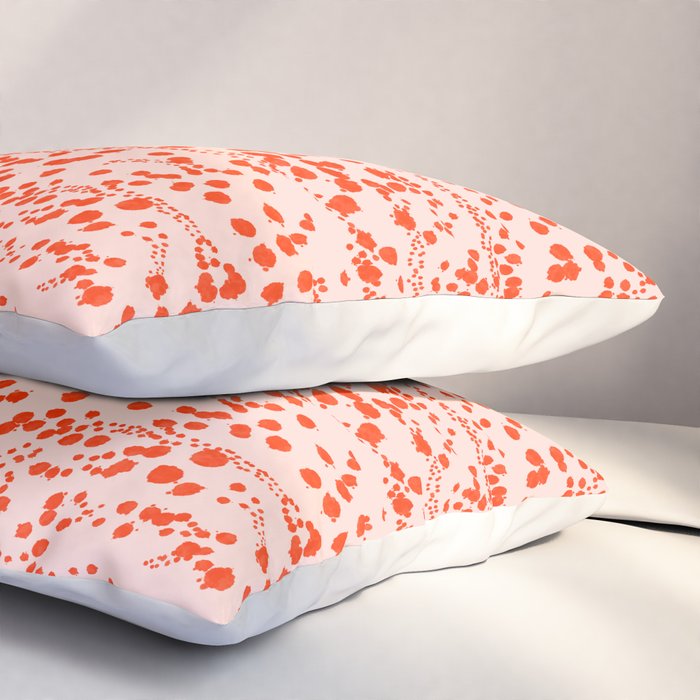 Abstract Ink Blot Strata Pattern in Persimmon Orange Pillow Sham Gallery Image 3