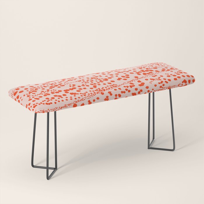 Abstract Ink Blot Strata Pattern in Persimmon Orange Bench Gallery Image 1