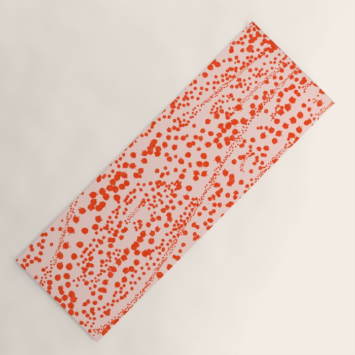 Abstract Ink Blot Strata Pattern in Persimmon Orange Yoga Mat Gallery Image 1