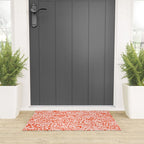 Abstract Ink Blot Strata Pattern in Persimmon Orange Welcome Mat Gallery Image 3