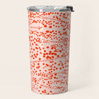 Abstract Ink Blot Strata Pattern in Persimmon Orange Travel Mug Gallery Image 2