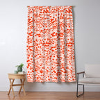 Abstract Ink Blot Strata Pattern in Persimmon Orange Window Curtain Gallery Image 5