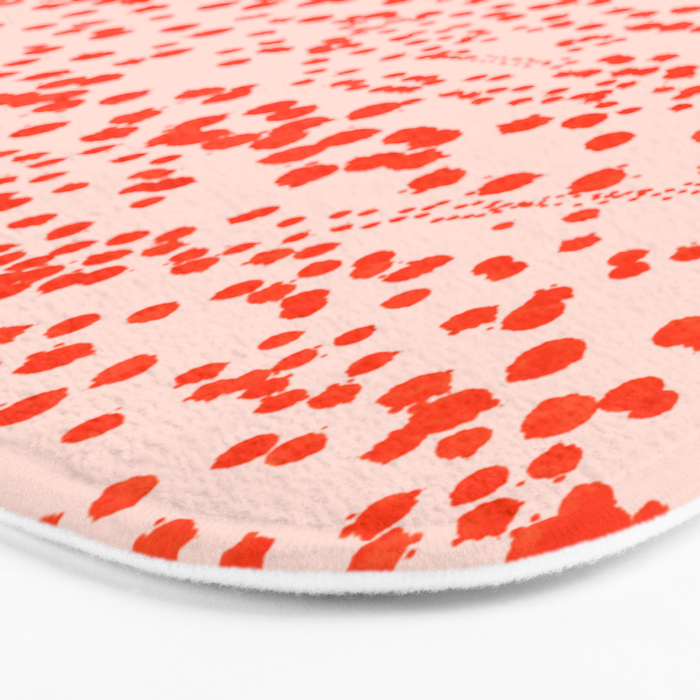 Abstract Ink Blot Strata Pattern in Persimmon Orange Bath Mat Gallery Image 3
