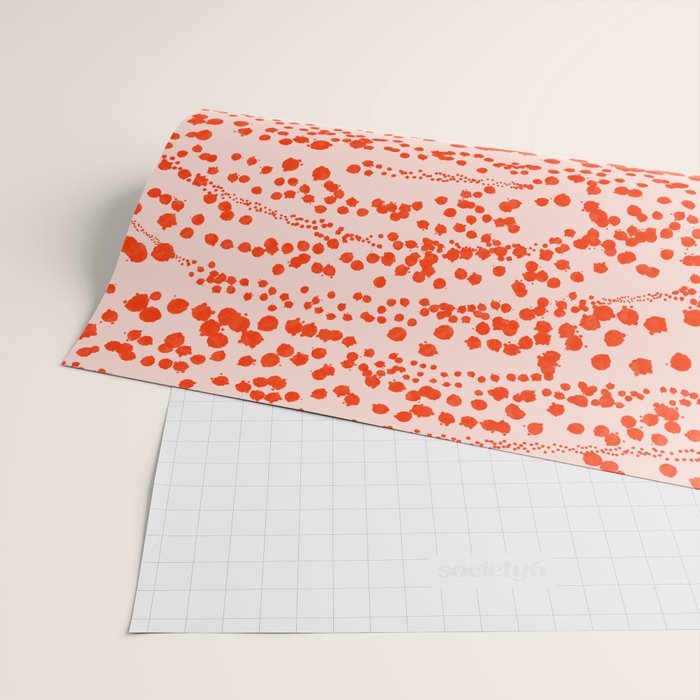 Abstract Ink Blot Strata Pattern in Persimmon Orange Wrapping Paper Gallery Image 2