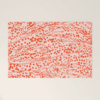 Abstract Ink Blot Strata Pattern in Persimmon Orange Welcome Mat Gallery Image 1