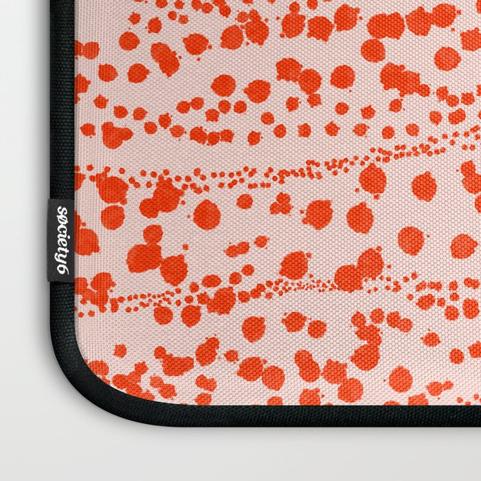 Abstract Ink Blot Strata Pattern in Persimmon Orange Laptop Sleeve Gallery Image 3