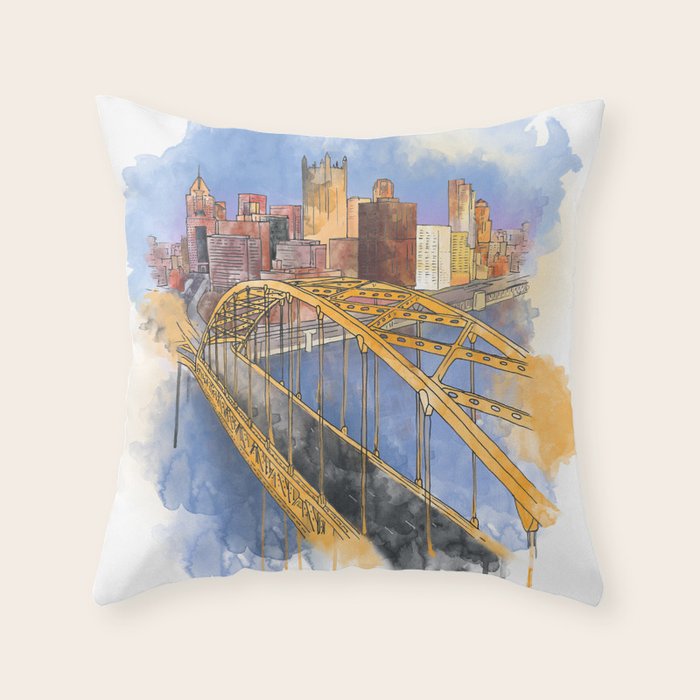 Pittsburgh Fort Pitt and Downtown Throw Pillow Gallery Image 6