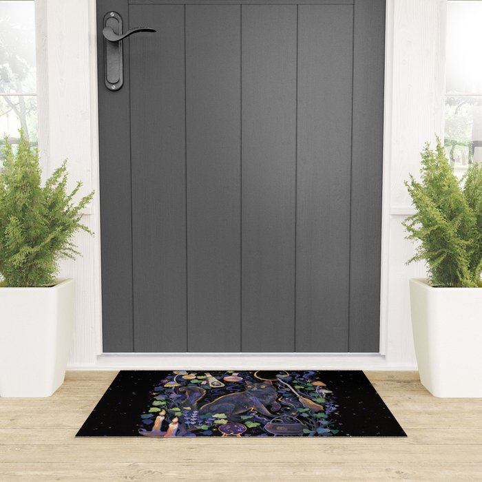 Black Cat Welcome Mat Gallery Image 3
