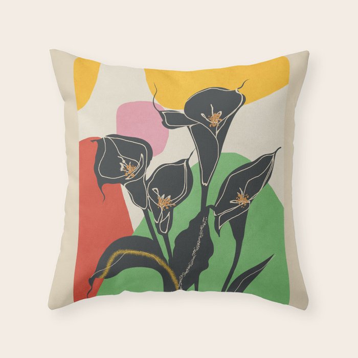 Modern Calla Harmony Throw Pillow Gallery Image 6