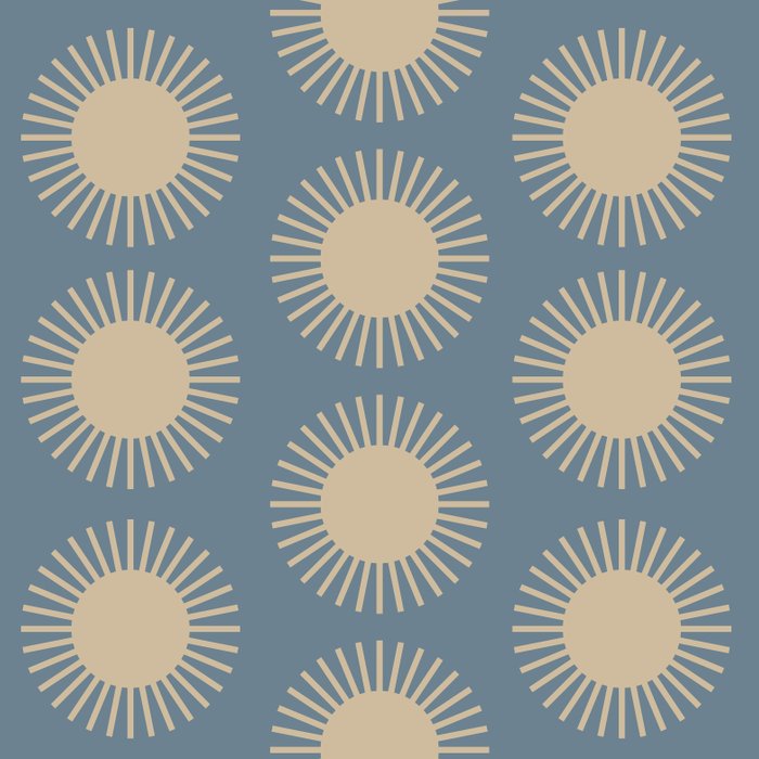 Boho Summer Sun Pattern XVII Blue and Beige Coffee Mug Gallery Image 2