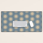 Boho Summer Sun Pattern XVII Blue and Beige Desk Mat Gallery Image 1