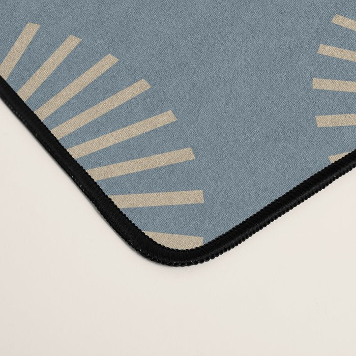 Boho Summer Sun Pattern XVII Blue and Beige Desk Mat Gallery Image 4