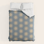 Boho Summer Sun Pattern XVII Blue and Beige Duvet Cover Gallery Image 6