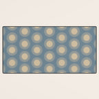 Boho Summer Sun Pattern XVII Blue and Beige Desk Mat Gallery Image 3