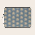 Boho Summer Sun Pattern XVII Blue and Beige Laptop Sleeve Gallery Image 1