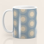 Boho Summer Sun Pattern XVII Blue and Beige Coffee Mug Gallery Image 3