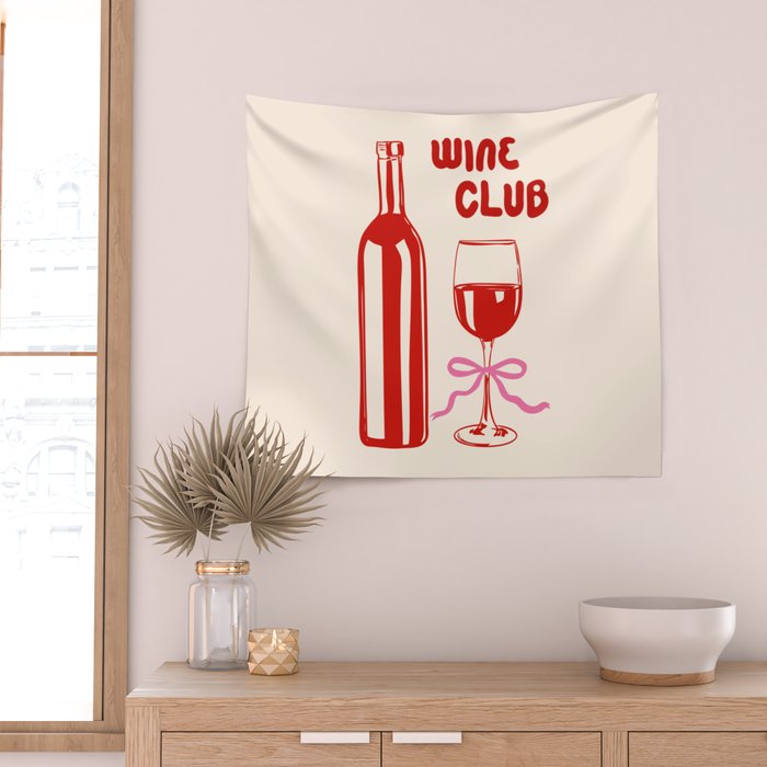 Wine Club Coquette Wall Tapestry Gallery Image 2