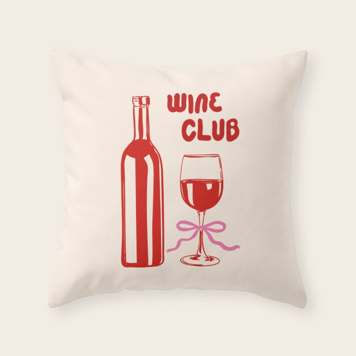 Wine Club Coquette Throw Pillow Gallery Image 1