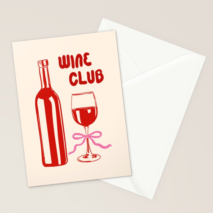 Wine Club Coquette Stationery Card Gallery Image 2