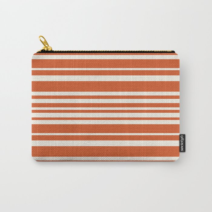Classic Stripes XLVIII - Bright Retro Red Carry All Pouch Gallery Image 1