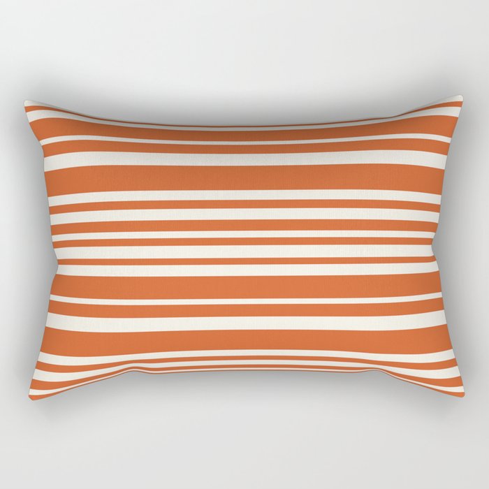 Classic Stripes XLVIII - Bright Retro Red Rectangular Pillow Gallery Image 2