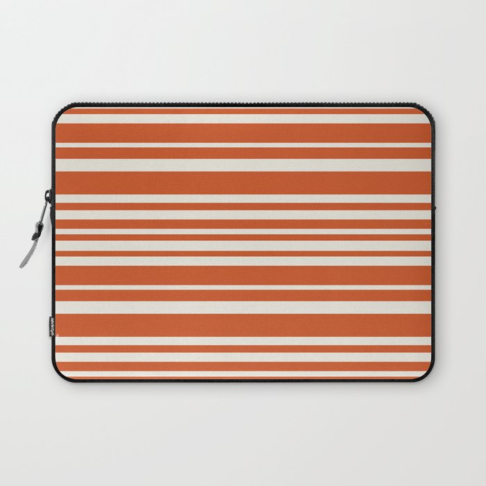 Classic Stripes XLVIII - Bright Retro Red Laptop Sleeve Gallery Image 1