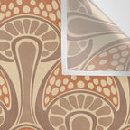 Art Nouveau Mushrooms - taupe and rust Wall Tapestry Gallery Image 3