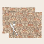Art Nouveau Mushrooms - taupe and rust Placemat Gallery Image 1