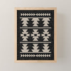 Southwestern Pattern 129 Black and Linen Mini Art Print Gallery Image 1