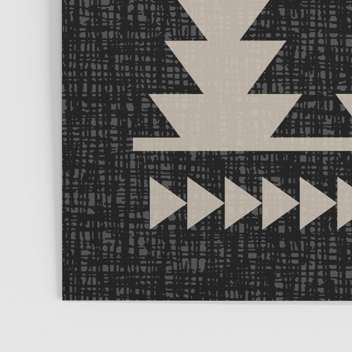Southwestern Pattern 129 Black and Linen Poster Gallery Image 3