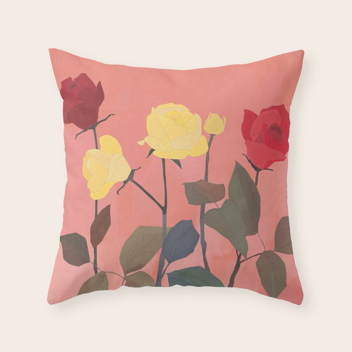 Red and Yellow Roses Throw Pillow Gallery Image 6