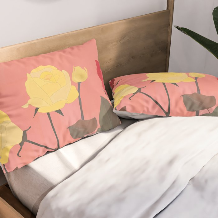 Red and Yellow Roses Pillow Sham Gallery Image 2