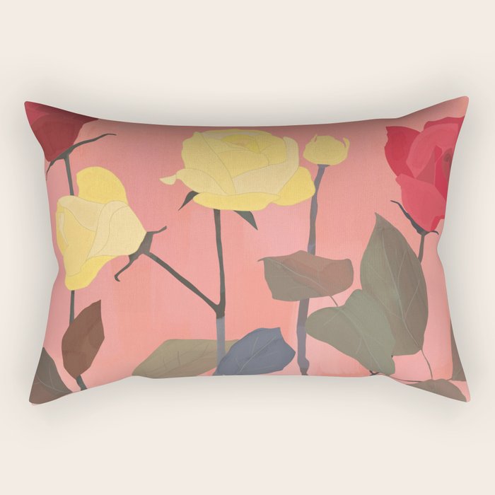 Red and Yellow Roses Rectangular Pillow Gallery Image 1