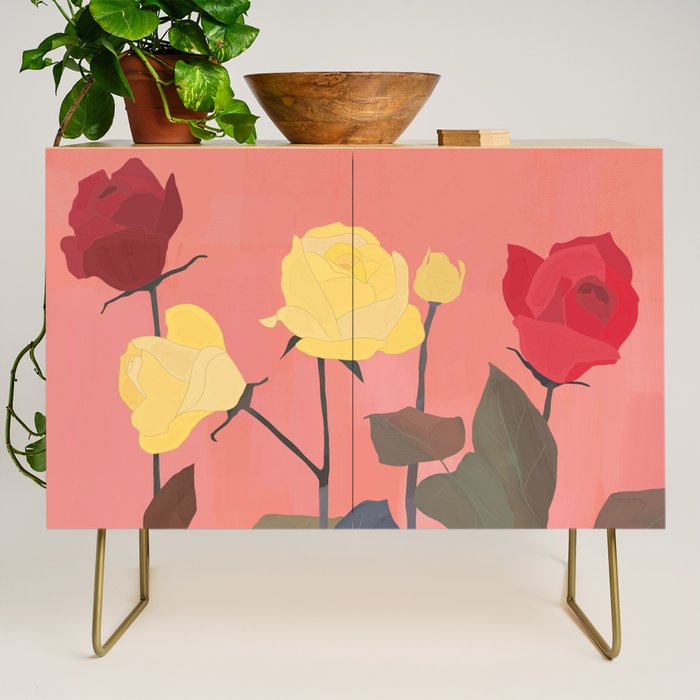 Red and Yellow Roses Credenza Gallery Image 1