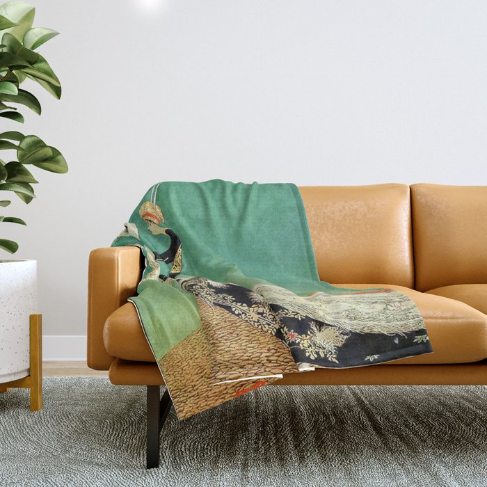 Vintage Magazine Cover - Peacock Throw Blanket Gallery Image 1