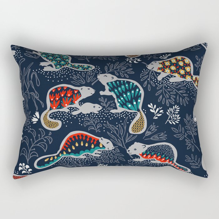 Beaver is back by night - Comeback Species Rectangular Pillow Gallery Image 2