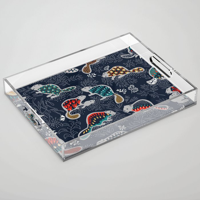 Beaver is back by night - Comeback Species Acrylic Tray Gallery Image 1