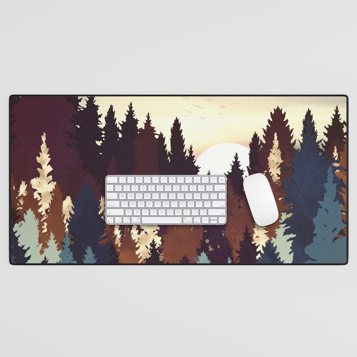 Autumn Forest Sunset Desk Mat Gallery Image 1